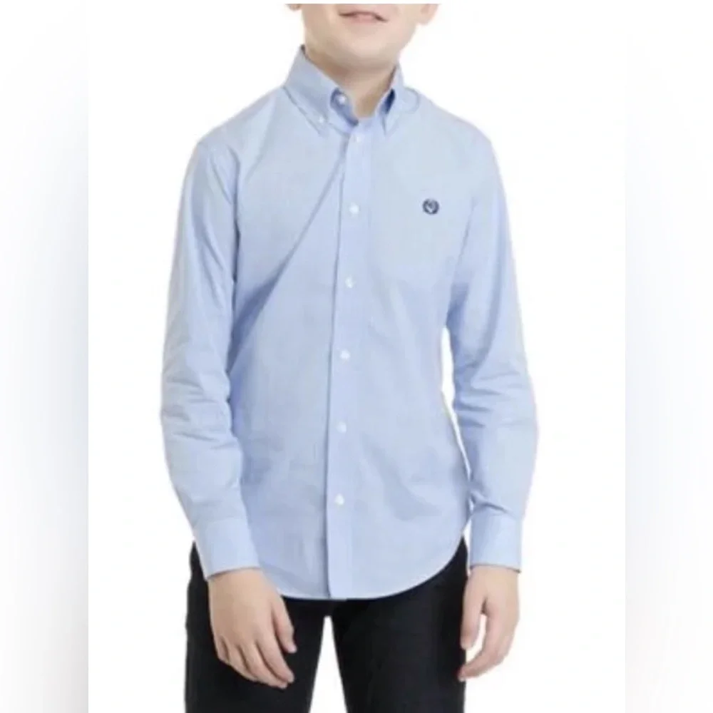 New! Ralph Lauren Blue Youth 16 Button Down Shirt with Logo Crest